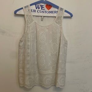 Joie white eyelet tank